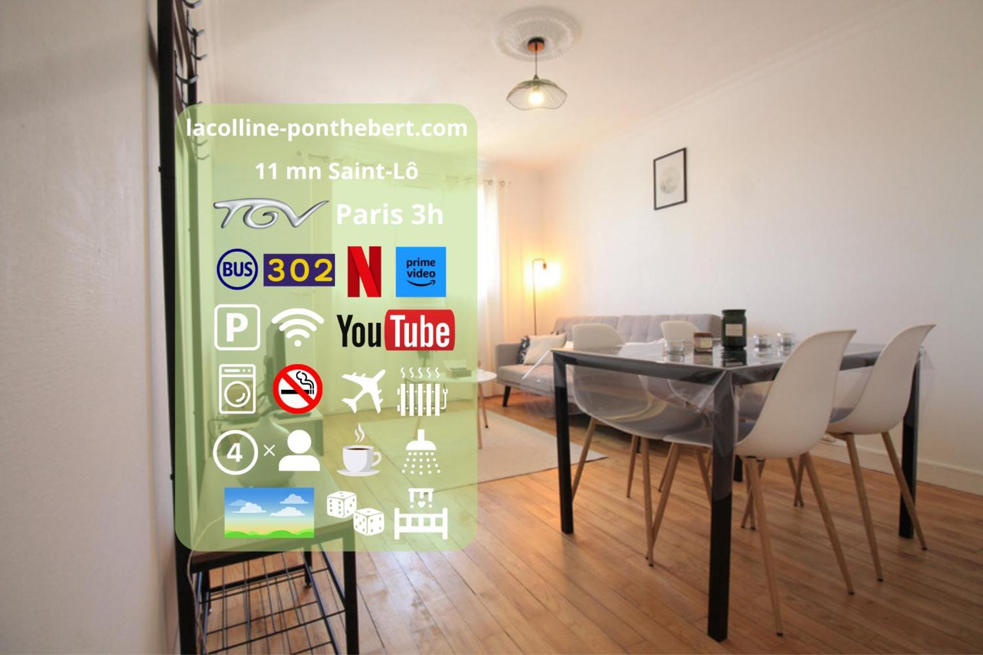 Lacolline-Ponthebert,Com - Appartement Entier Renove -Grand Parking Gratuit, Tout Equipe, Confortable, Netflix Et Amazon Prime Gratuits Et Illimites, Matelas Emma, Lave Linge, Vue Sur La Vallee, Rdc Eksteriør bilde